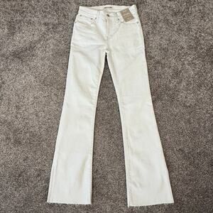 Madewell Kick Out Slit Raw Hem Full Length Jeans Size 24 NWT Mid Rise Festival